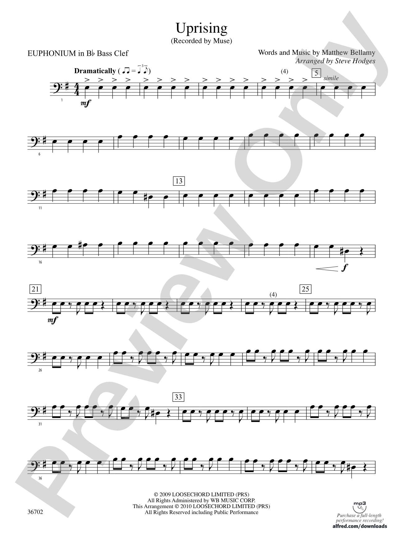 Uprising: (wp) B-flat Baritone B.C.