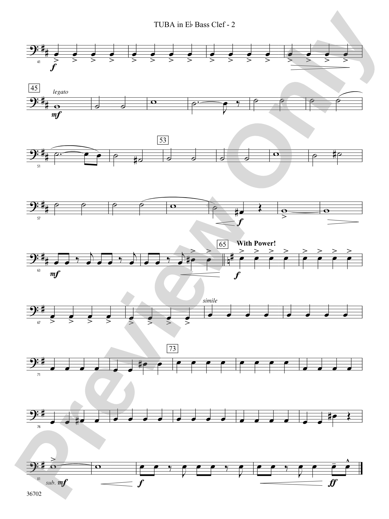 Uprising: (wp) E-flat Tuba B.C.
