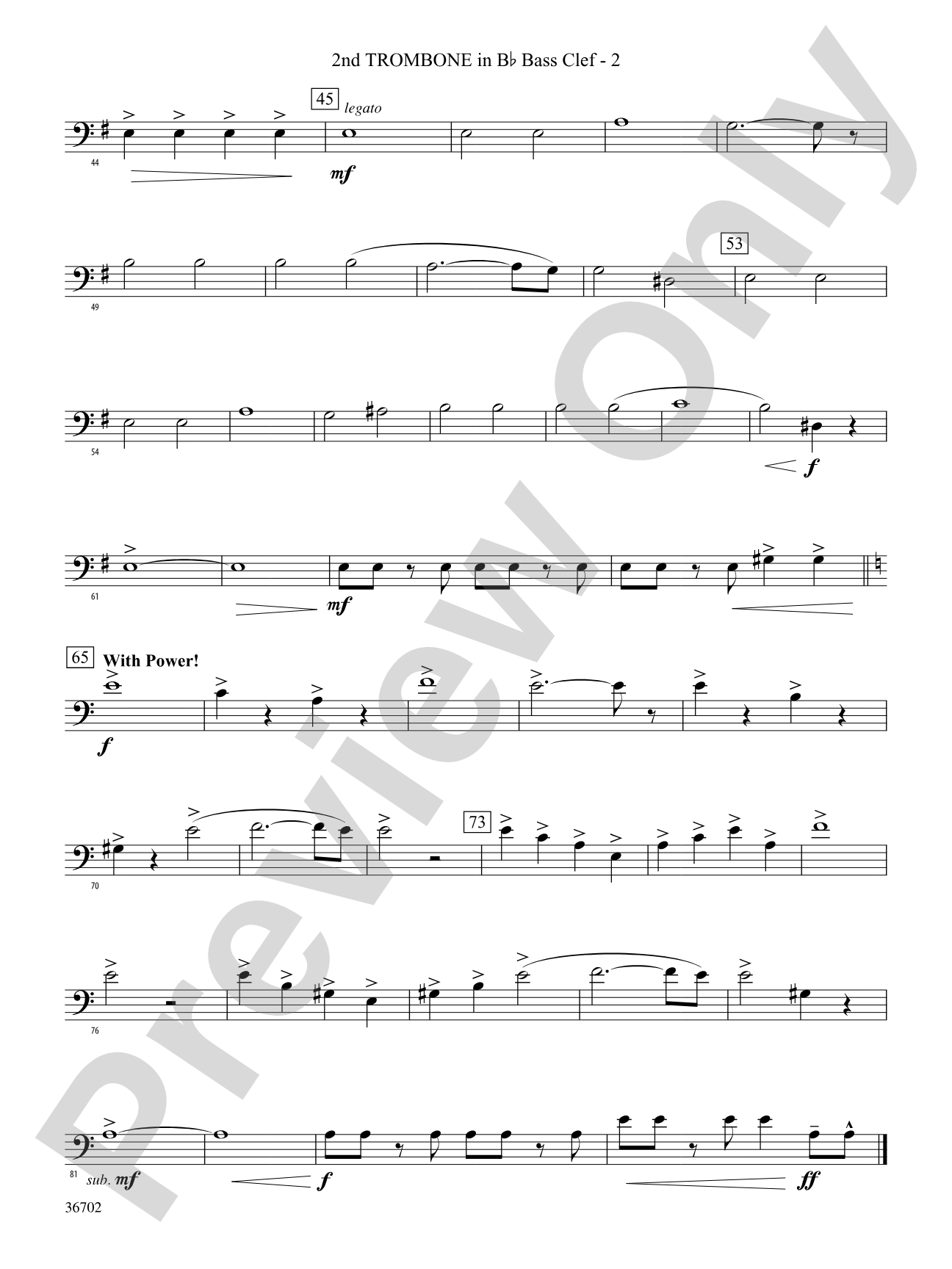 Uprising: (wp) 2nd B-flat Trombone B.C.