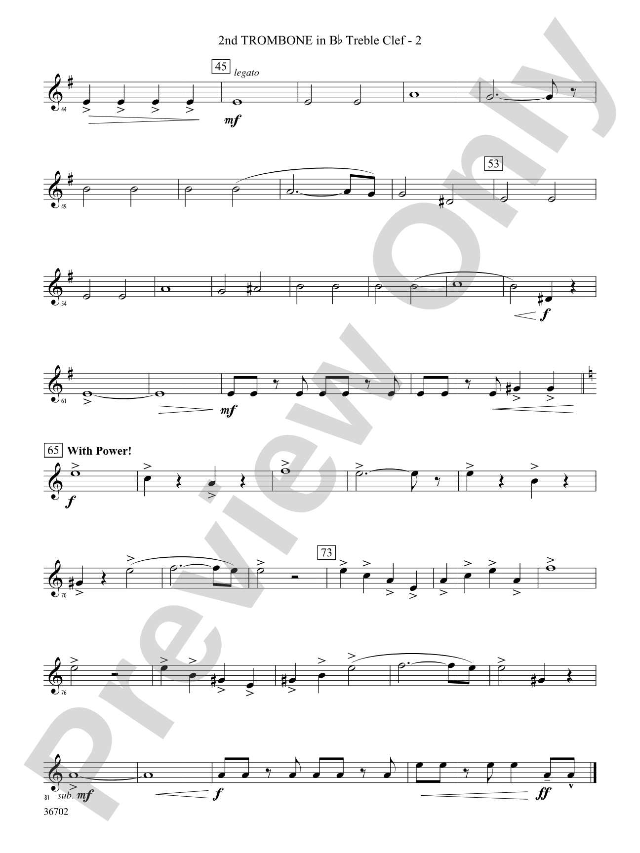 Uprising: (wp) 2nd B-flat Trombone T.C.
