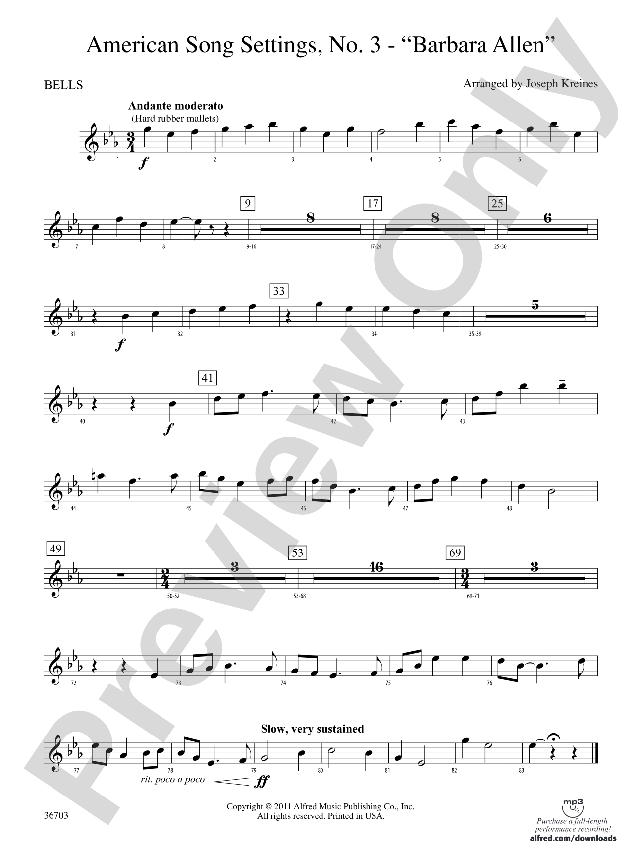 American Song Settings, No. 3 "Barbara Allen": Bells