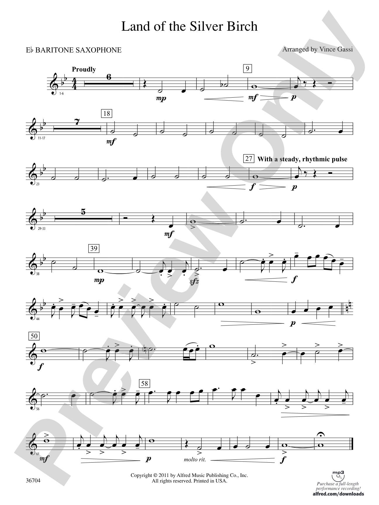 Land of the Silver Birch: E-flat Baritone Saxophone