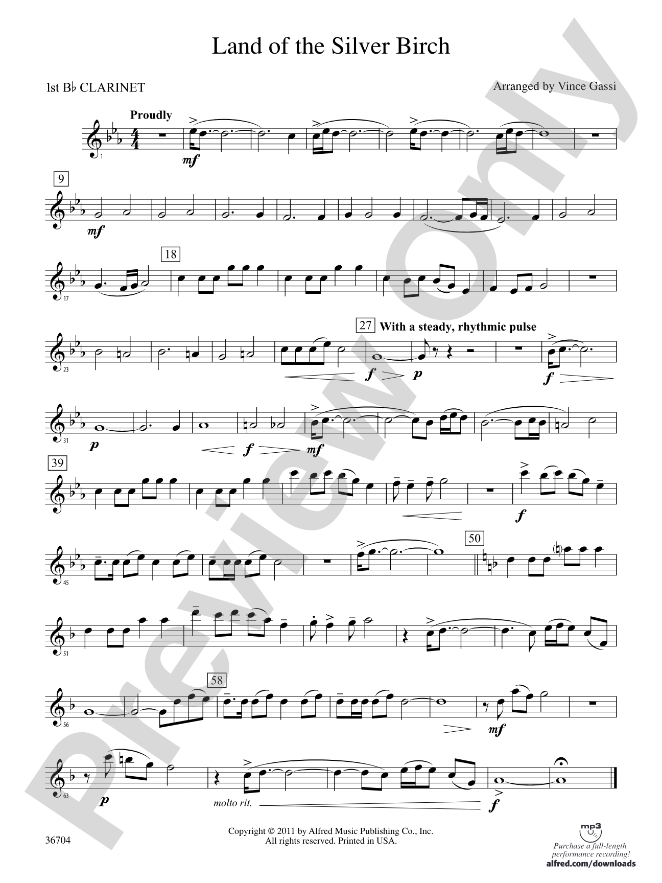 Land of the Silver Birch: 1st B-flat Clarinet
