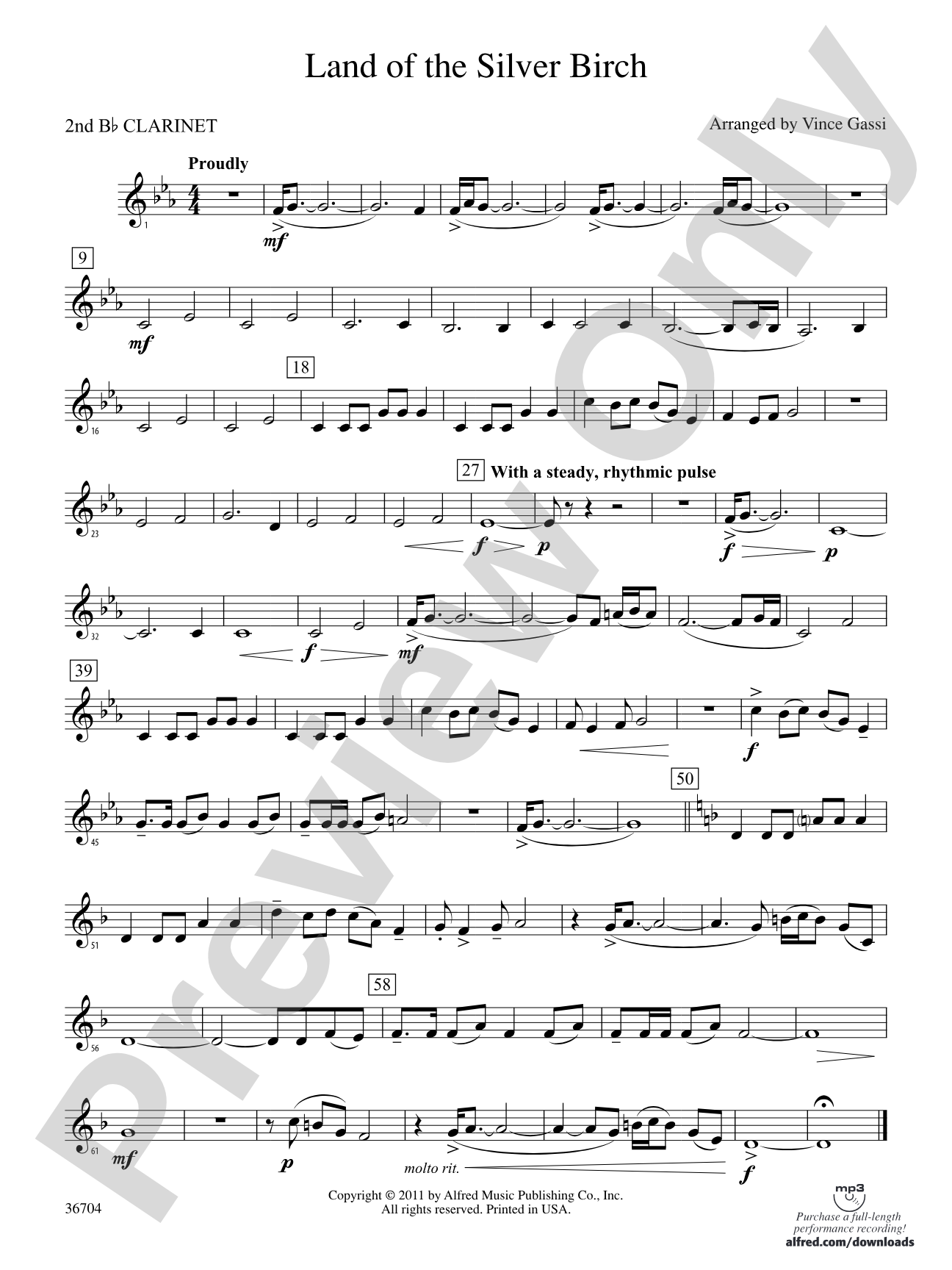 Land of the Silver Birch: 2nd B-flat Clarinet