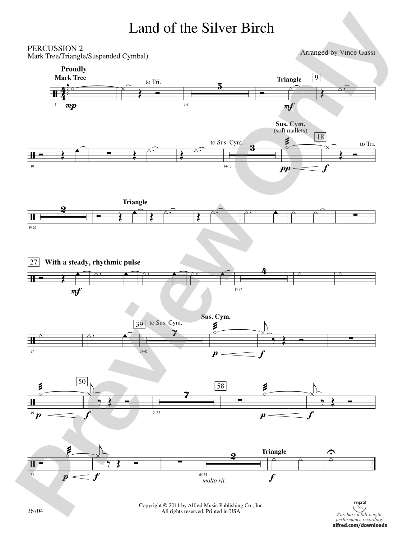 Land of the Silver Birch: 2nd Percussion