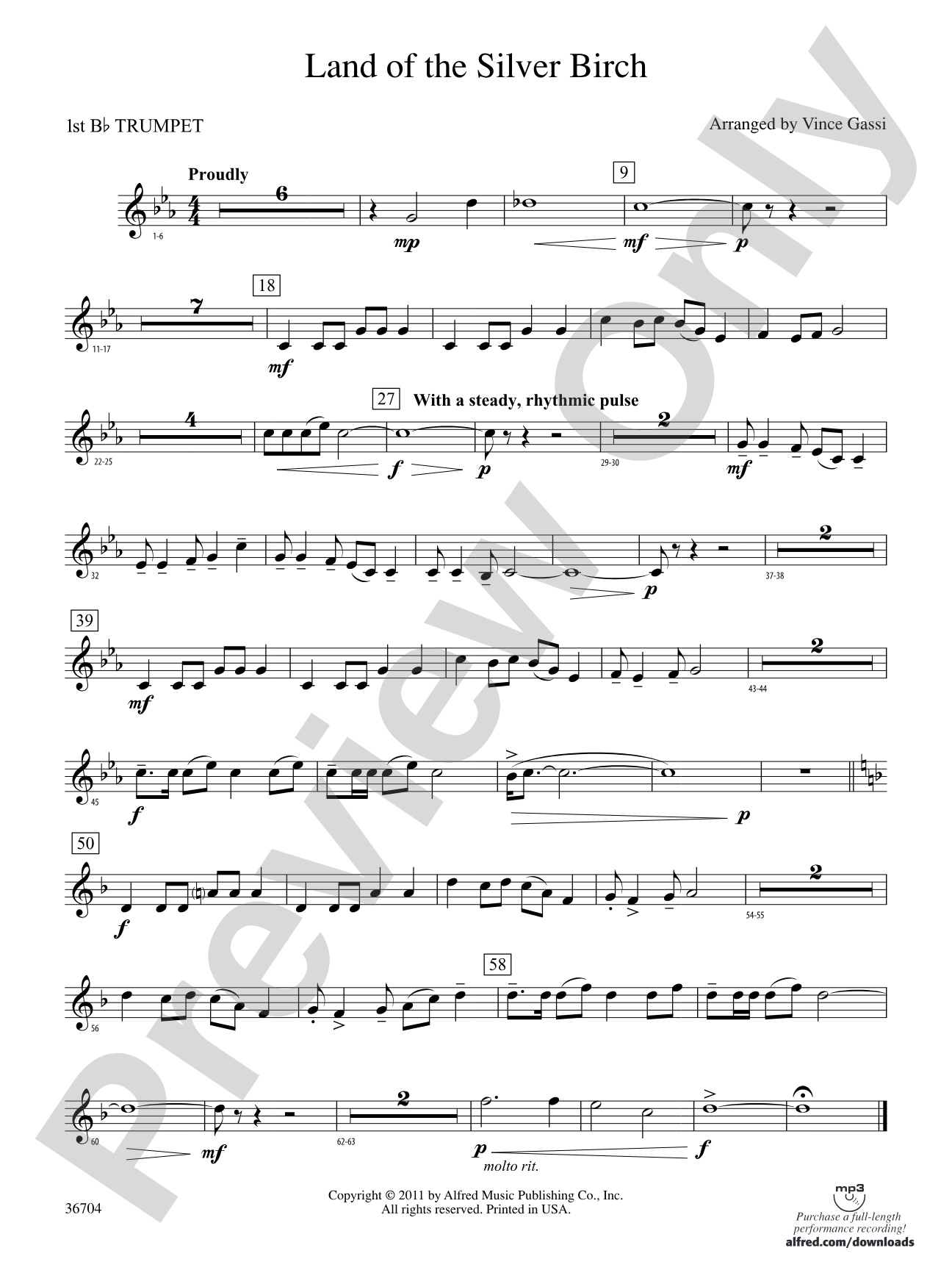 Land of the Silver Birch: 1st B-flat Trumpet