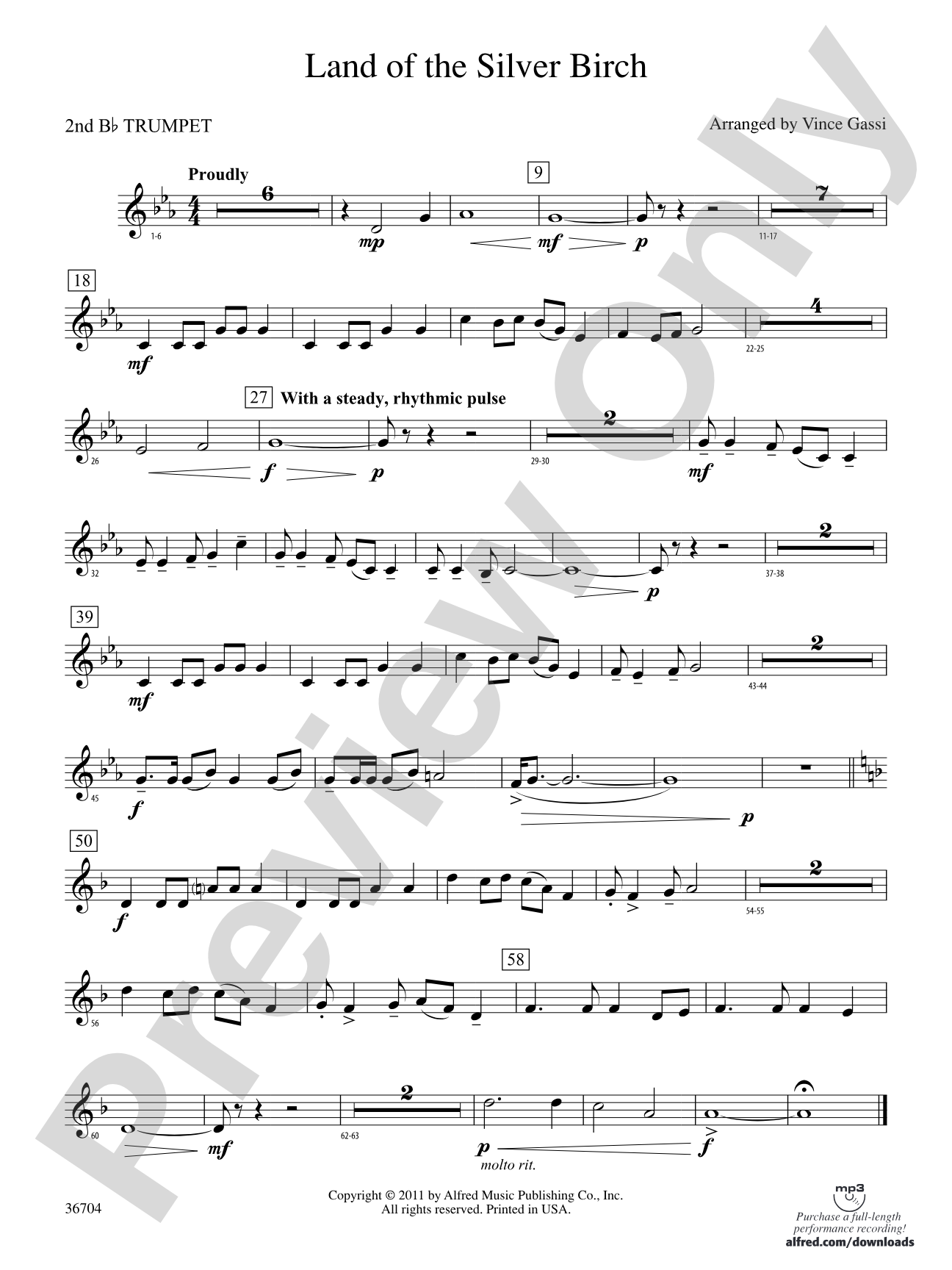 Land of the Silver Birch: 2nd B-flat Trumpet