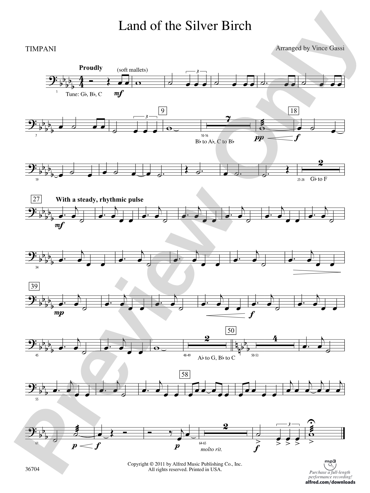 Land of the Silver Birch: Timpani