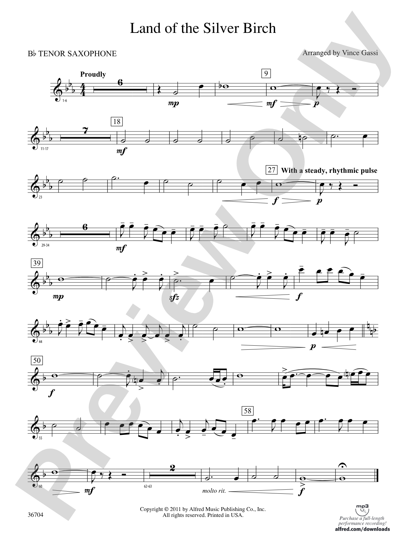 Land of the Silver Birch: B-flat Tenor Saxophone