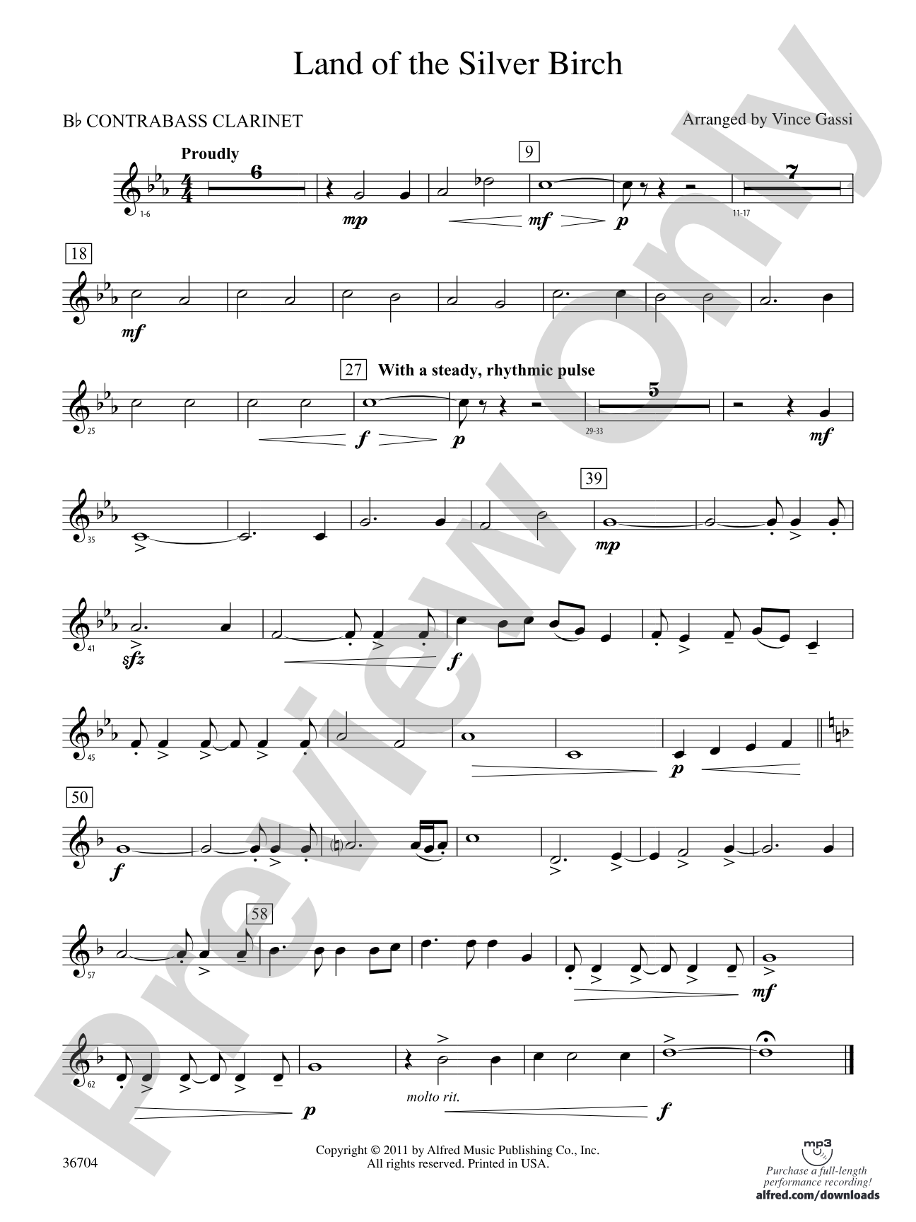 Land of the Silver Birch: (wp) B-flat Contrabass Clarinet