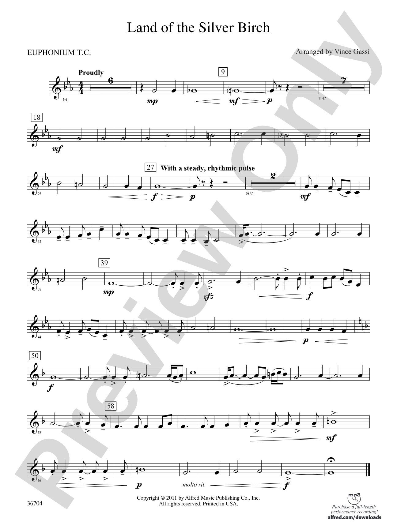 Land of the Silver Birch: (wp) Baritone T.C.
