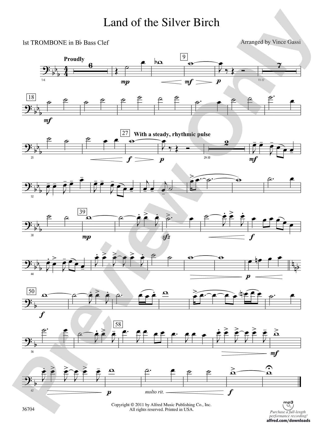 Land of the Silver Birch: (wp) 1st B-flat Trombone B.C.