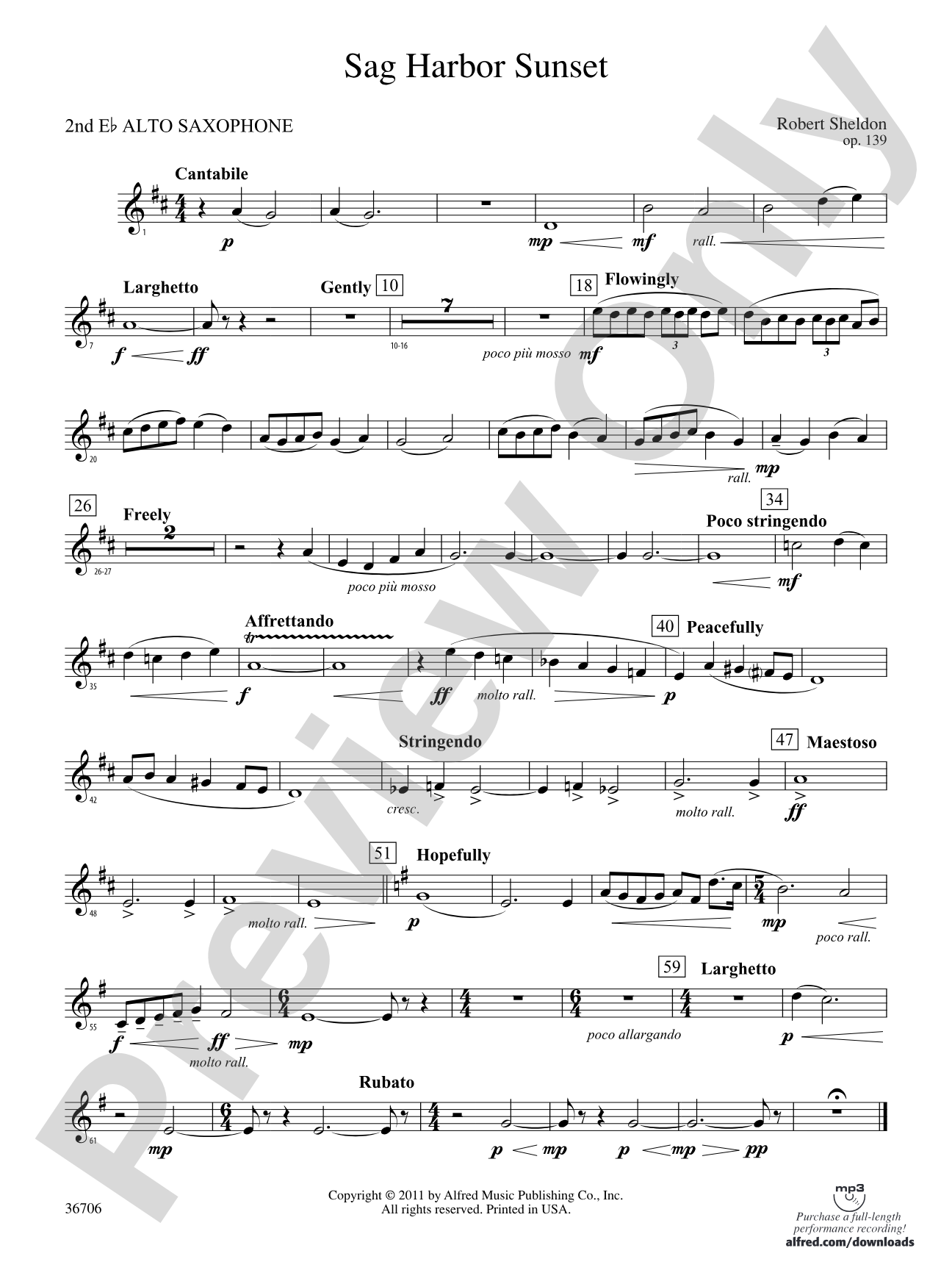 Sag Harbor Sunset: 2nd E-flat Alto Saxophone