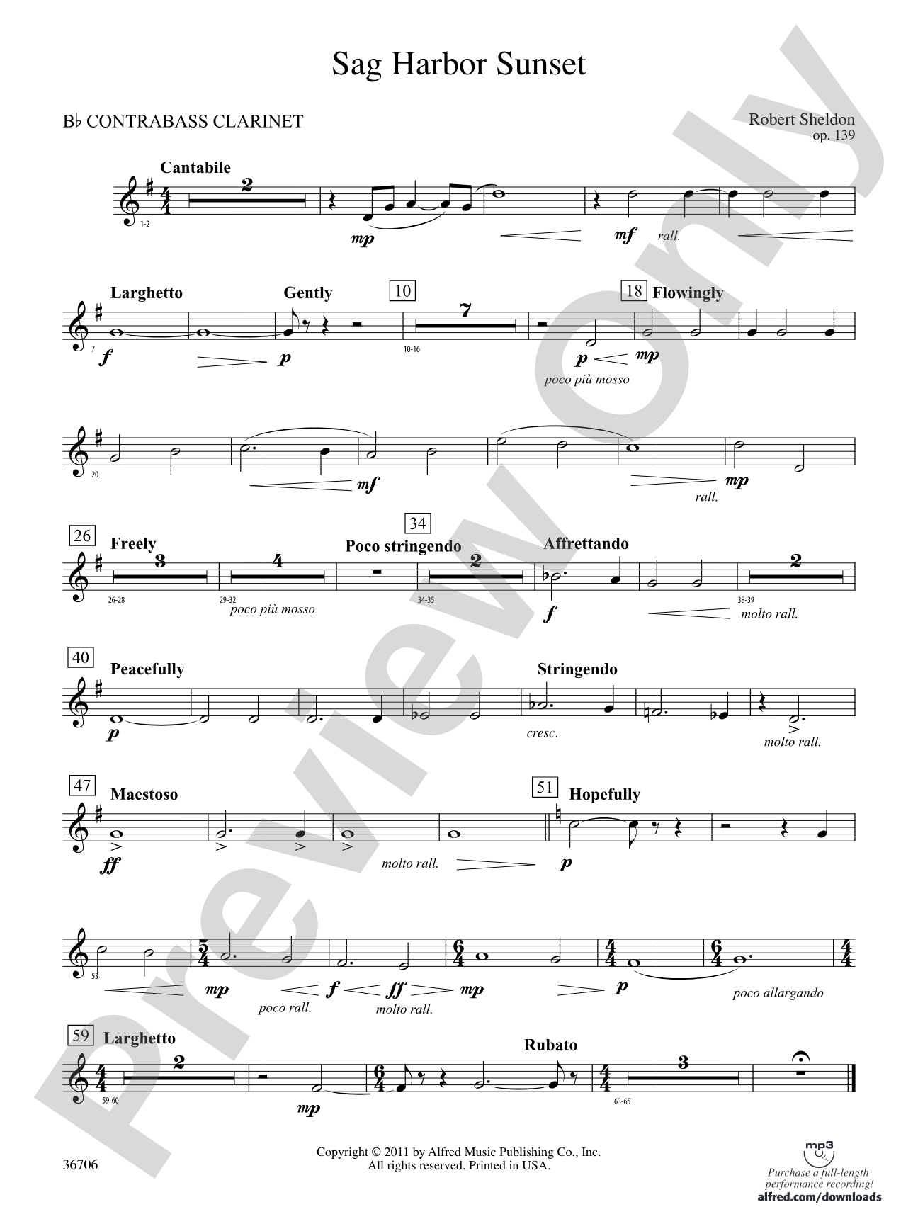 Sag Harbor Sunset: (wp) B-flat Contrabass Clarinet