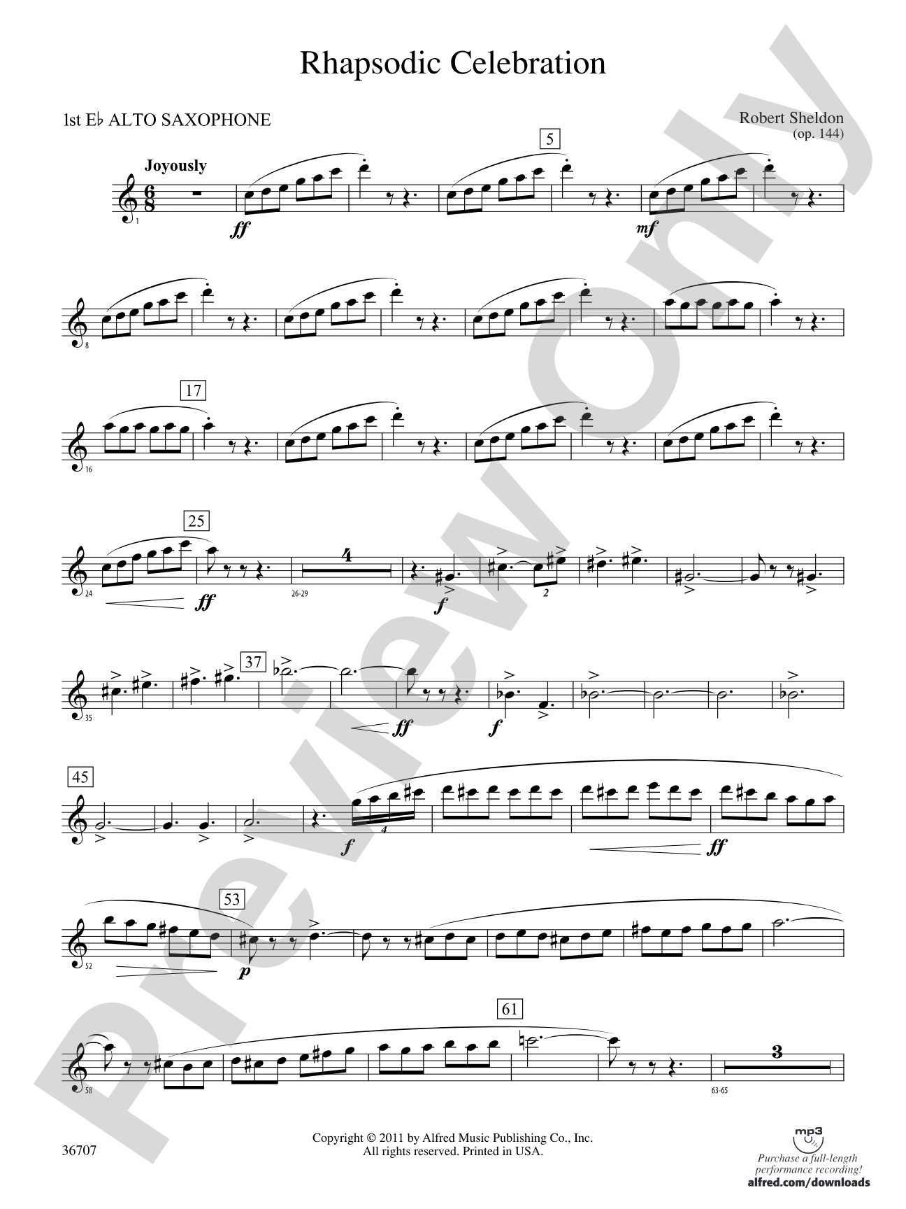 Rhapsodic Celebration: E-flat Alto Saxophone