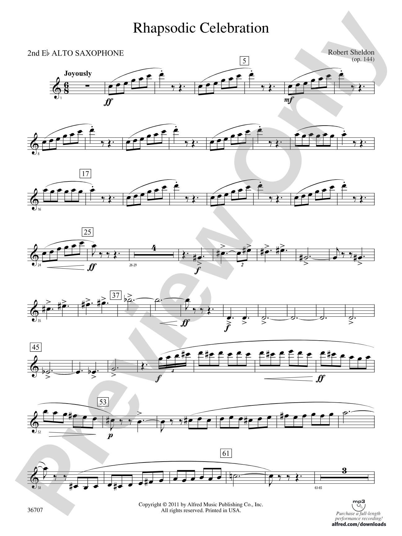 Rhapsodic Celebration: 2nd E-flat Alto Saxophone