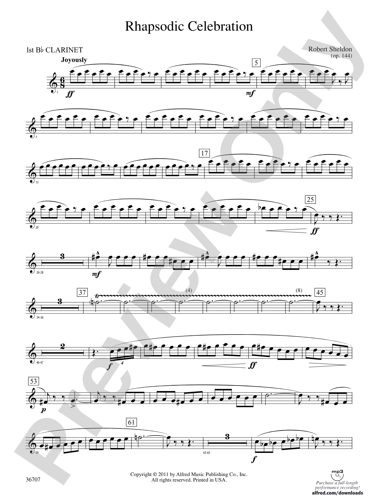 Rhapsodic Celebration: 1st B-flat Clarinet