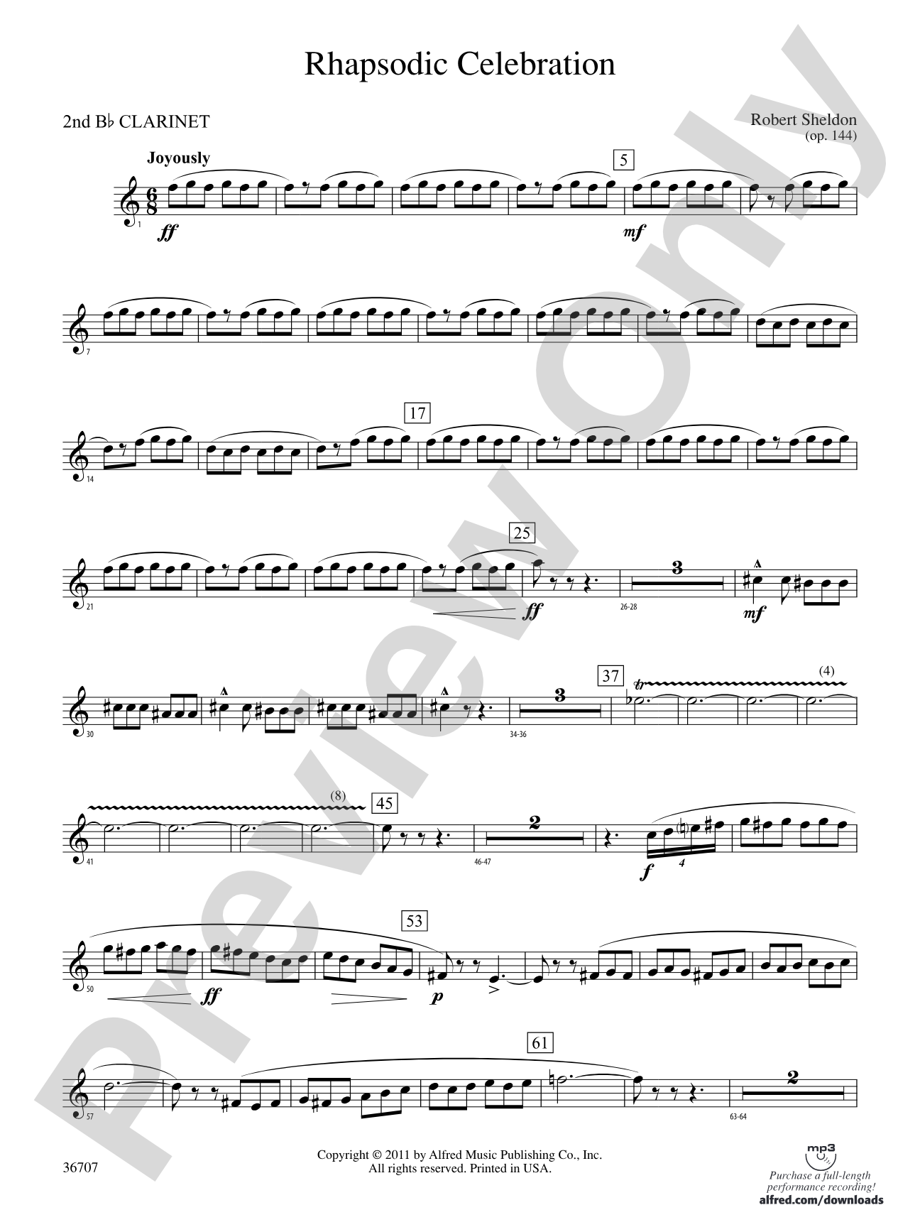 Rhapsodic Celebration: 2nd B-flat Clarinet