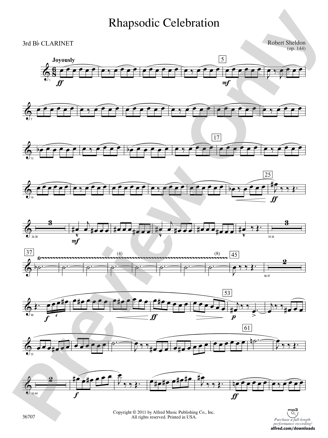 Rhapsodic Celebration: 3rd B-flat Clarinet