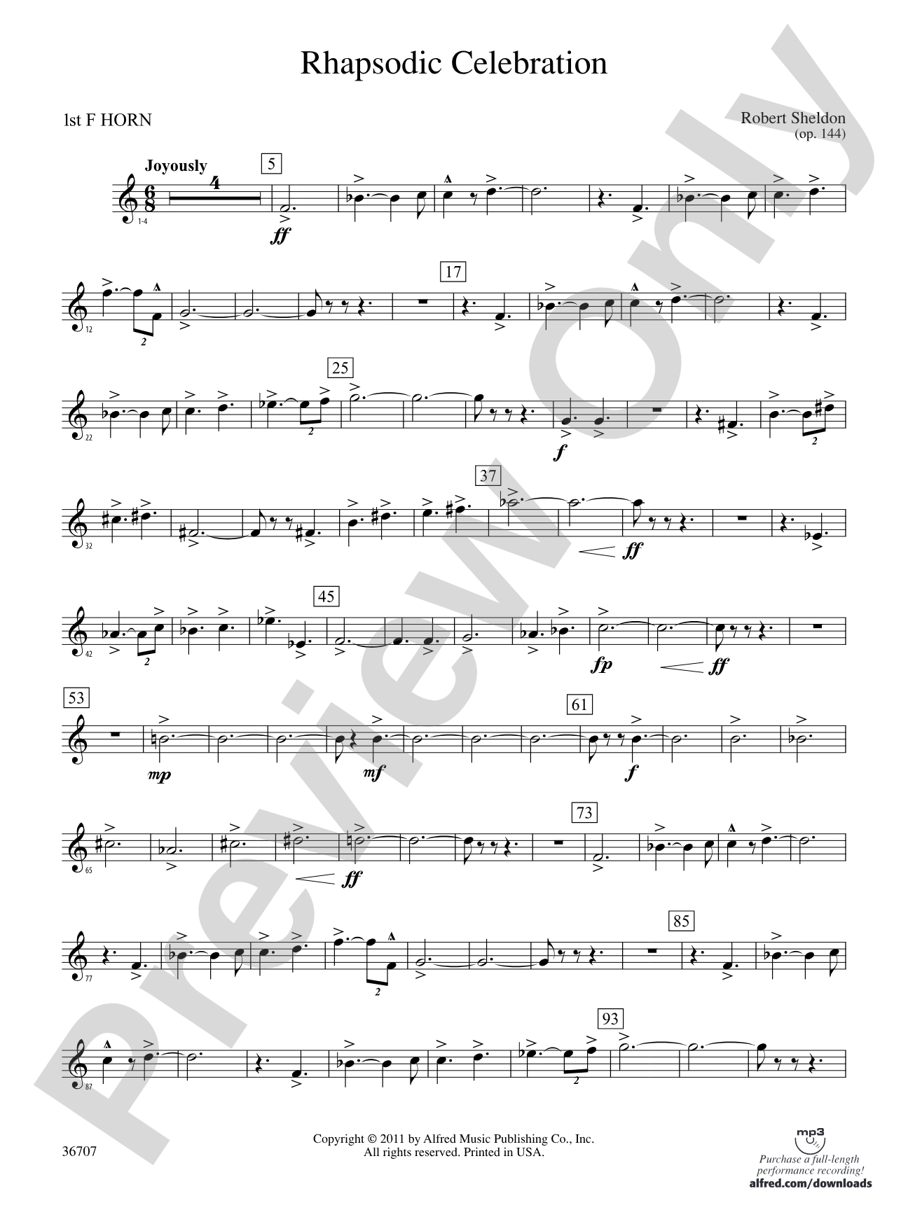 Rhapsodic Celebration: 1st F Horn