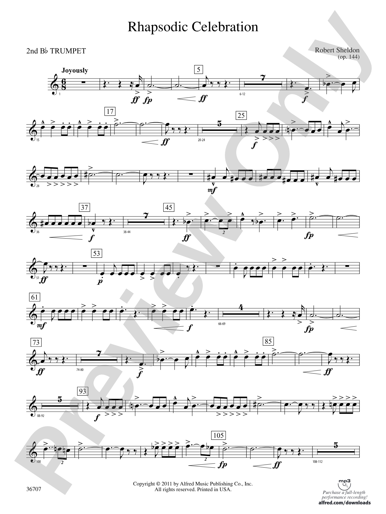 Rhapsodic Celebration: 2nd B-flat Trumpet