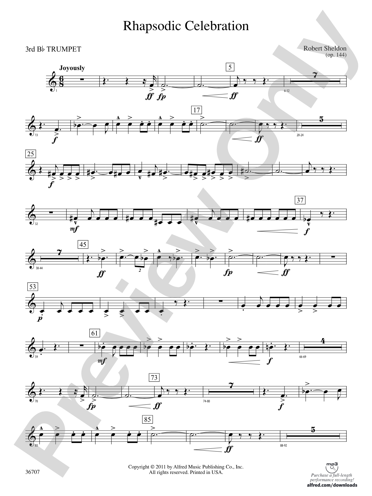 Rhapsodic Celebration: 3rd B-flat Trumpet