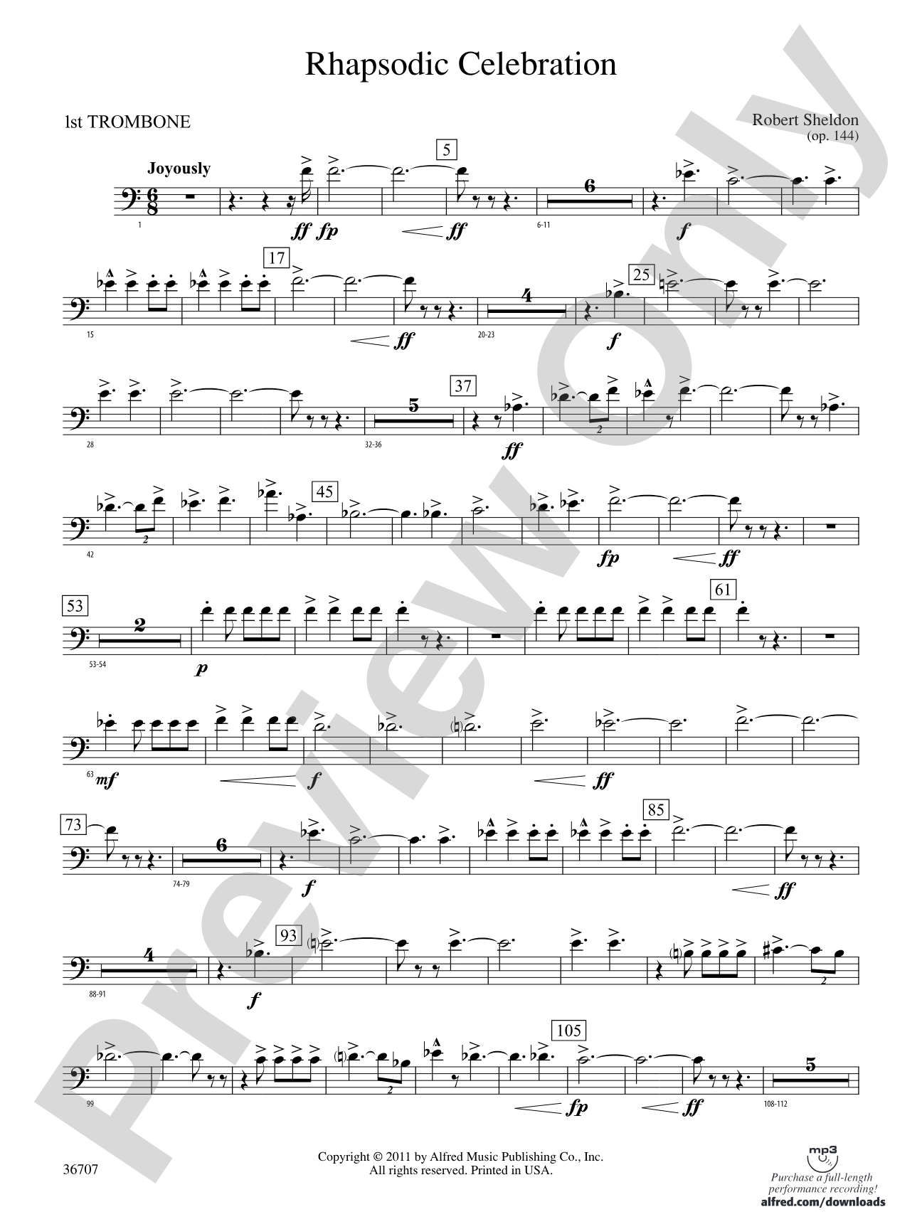 Rhapsodic Celebration: 1st Trombone
