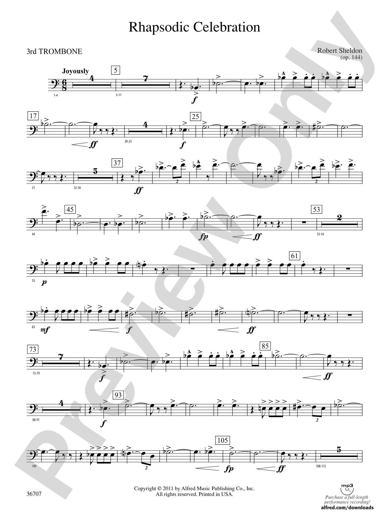 Rhapsodic Celebration: 3rd Trombone