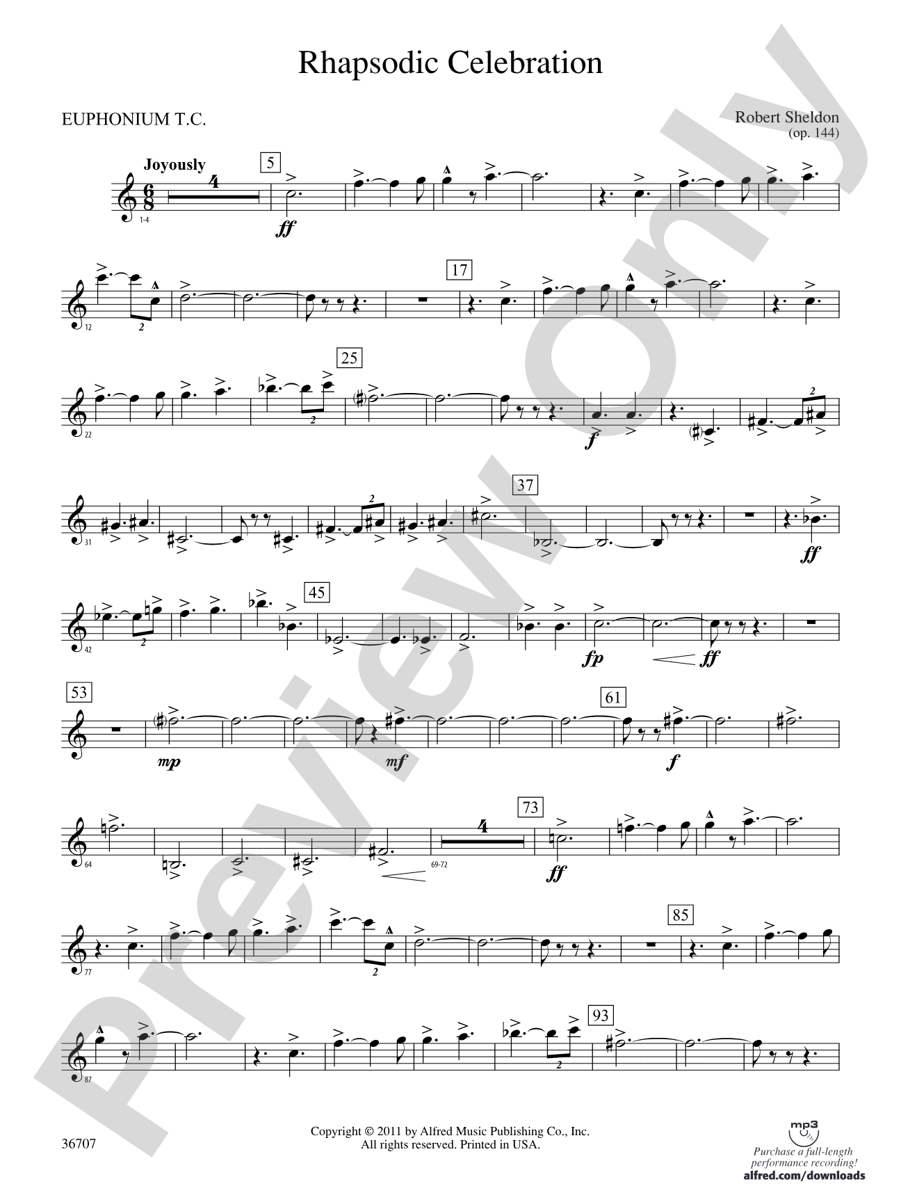 Rhapsodic Celebration: (wp) Baritone T.C.