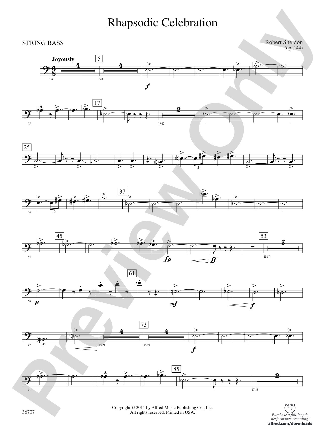 Rhapsodic Celebration: (wp) String Bass