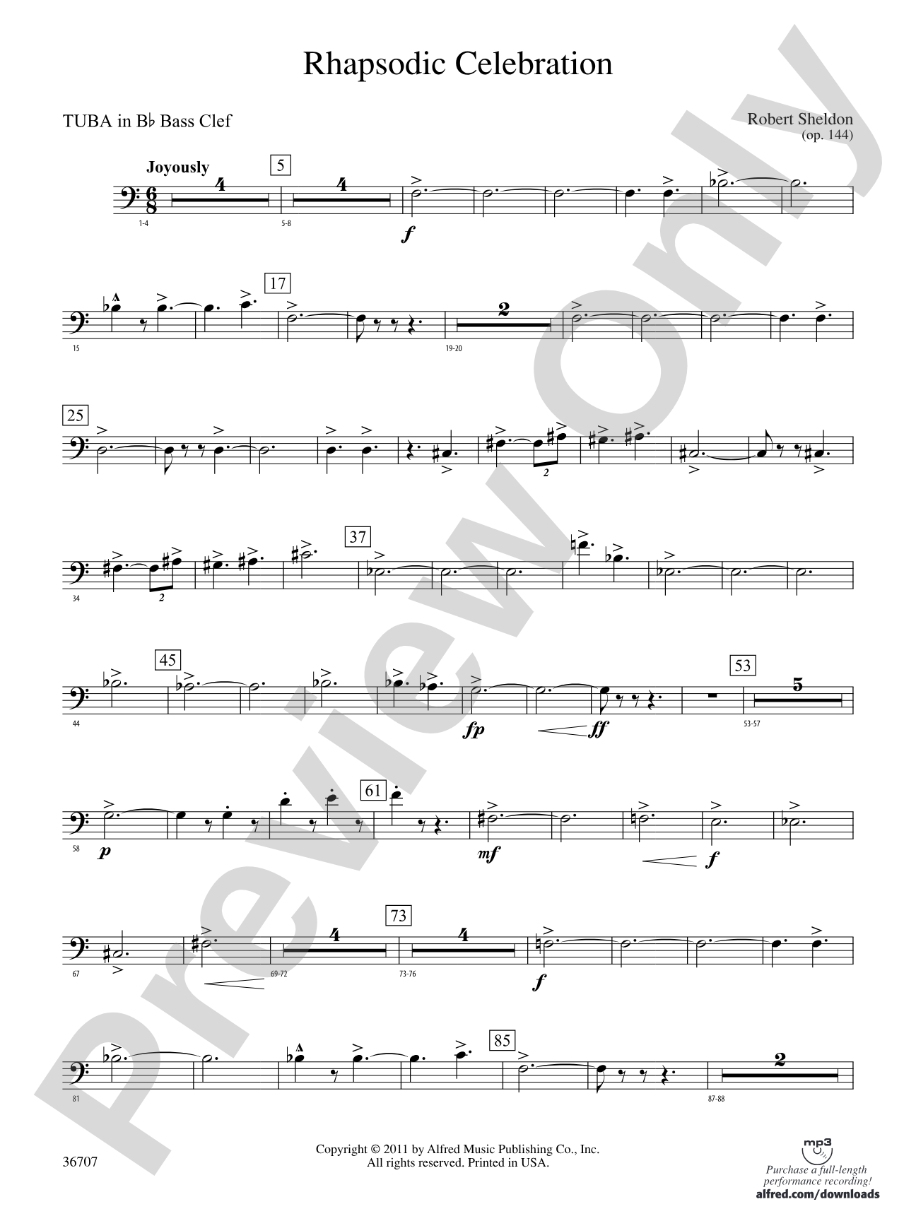 Rhapsodic Celebration: (wp) B-flat Tuba B.C.