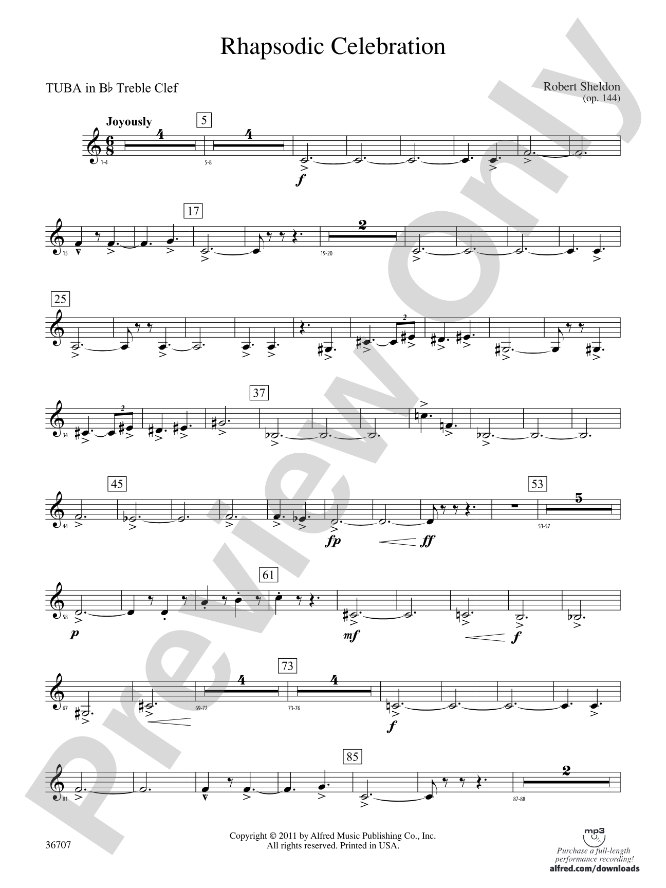 Rhapsodic Celebration: (wp) E-flat Tuba T.C.