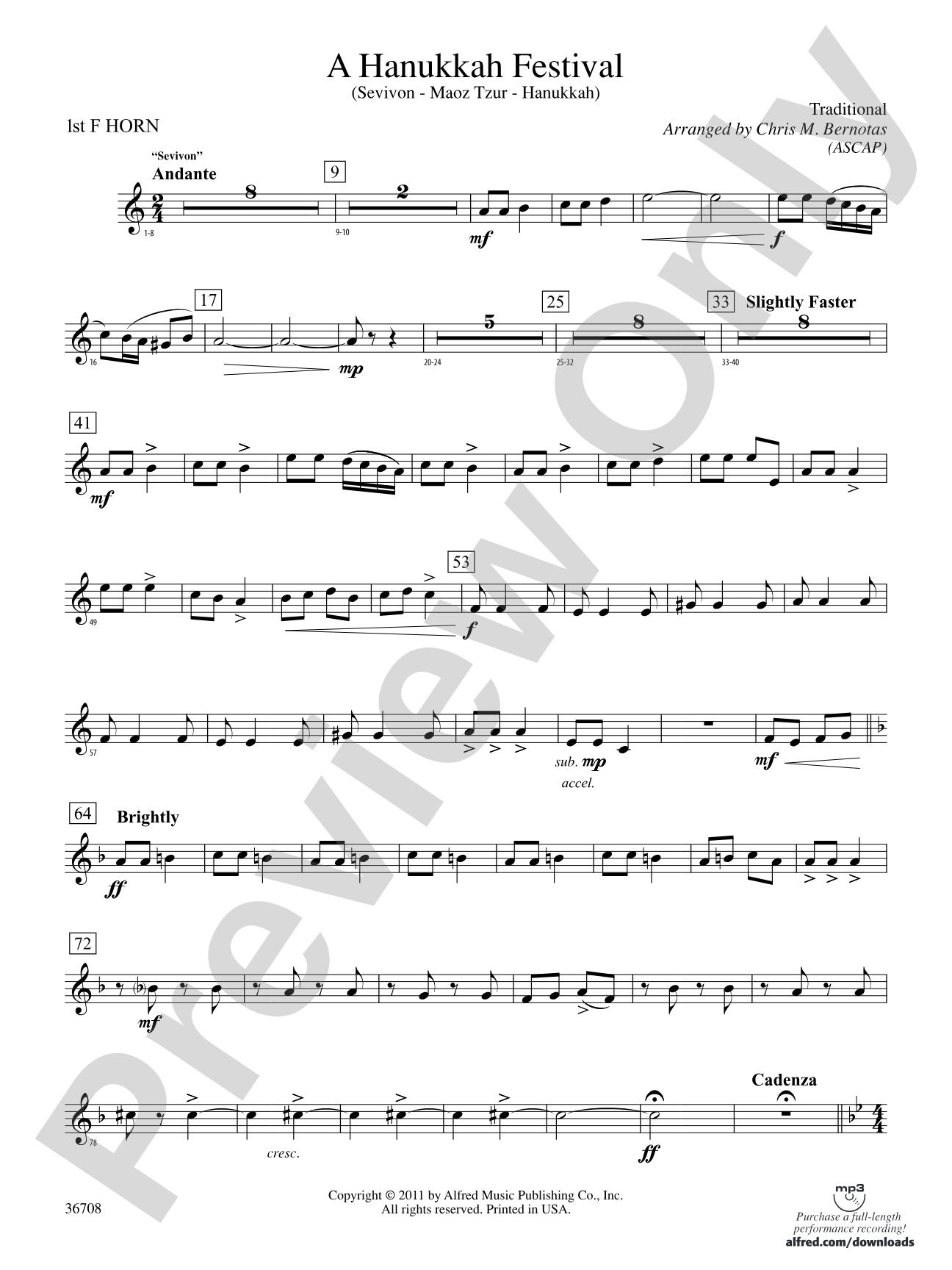 A Hanukkah Festival: 1st F Horn
