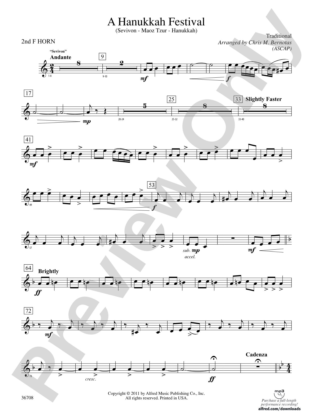 A Hanukkah Festival: 2nd F Horn
