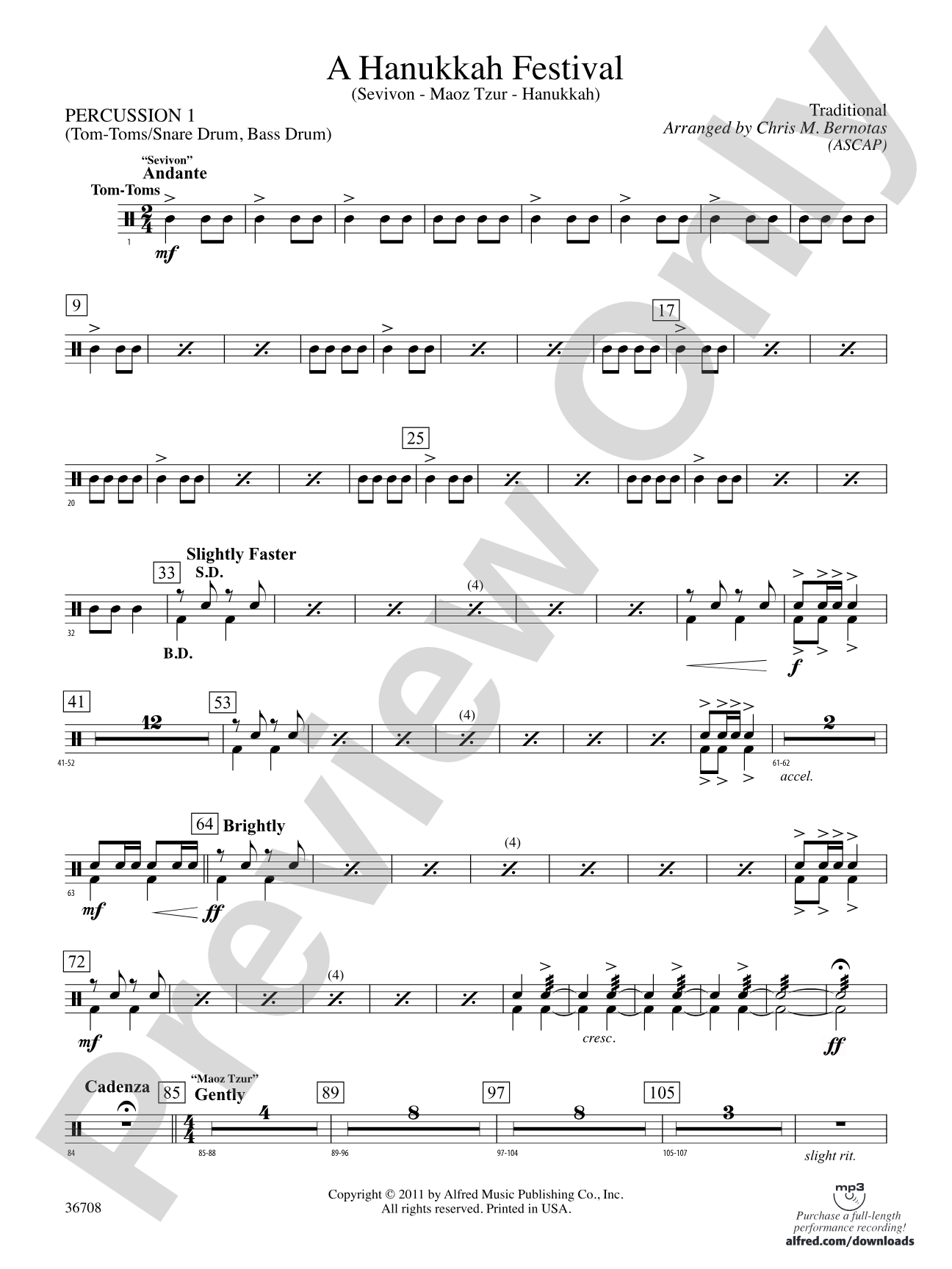 A Hanukkah Festival: 1st Percussion
