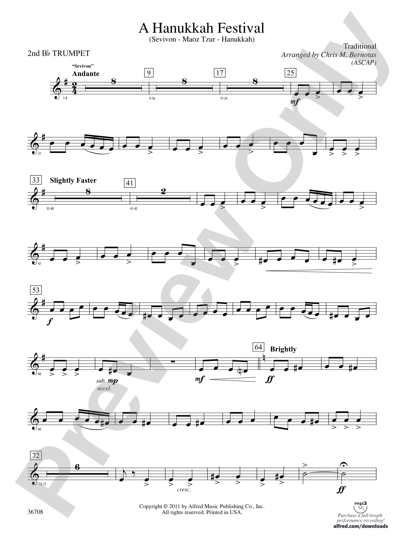 A Hanukkah Festival: 2nd B-flat Trumpet