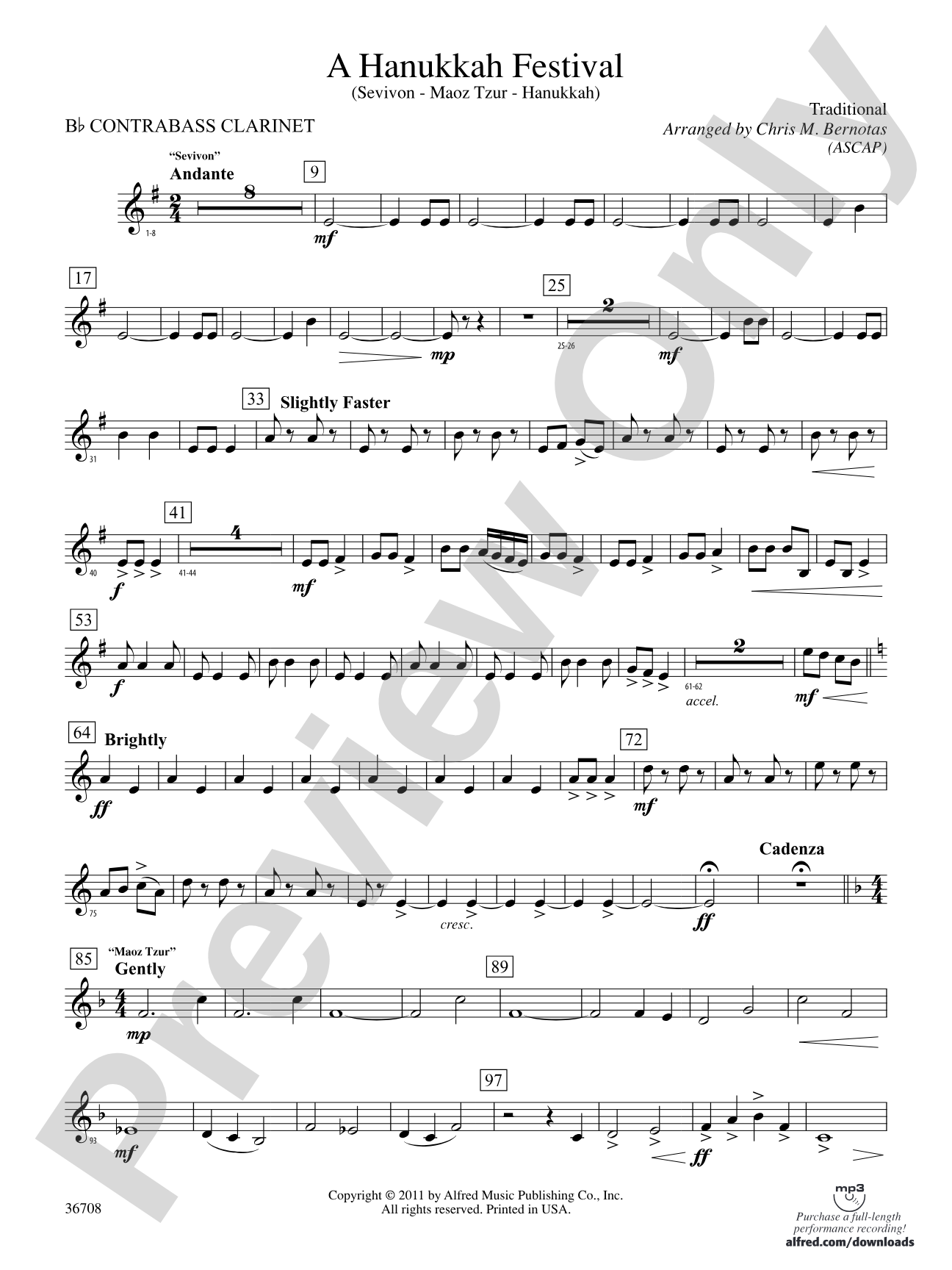 A Hanukkah Festival: (wp) B-flat Contrabass Clarinet