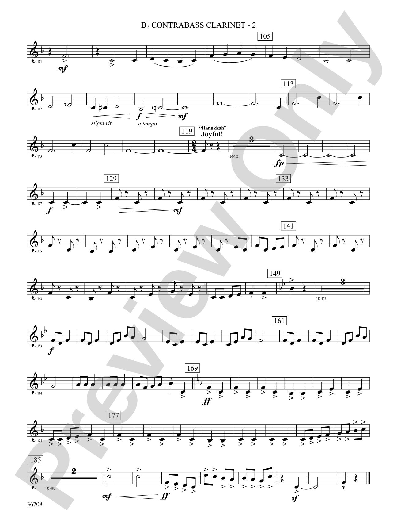 A Hanukkah Festival: (wp) B-flat Contrabass Clarinet