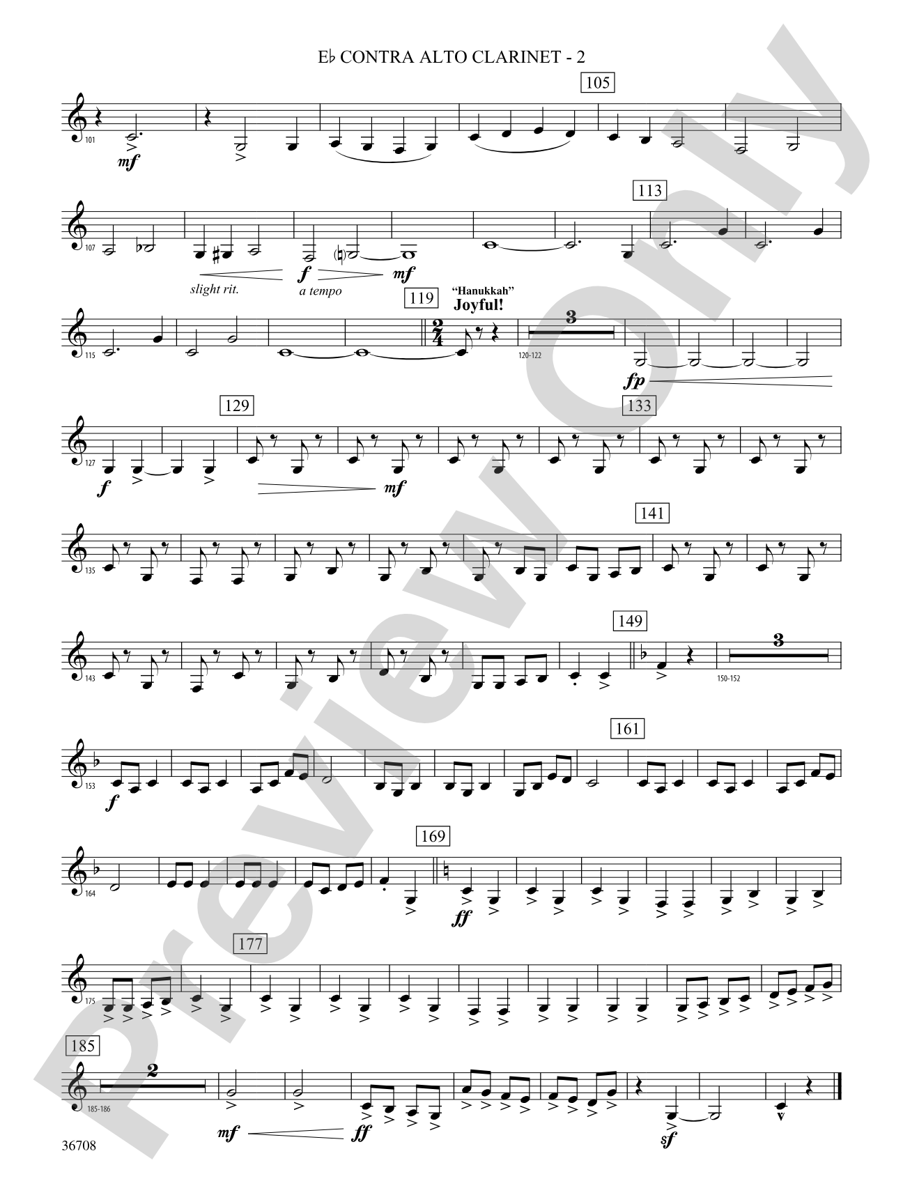 A Hanukkah Festival: (wp) E-flat Contrabass Clarinet