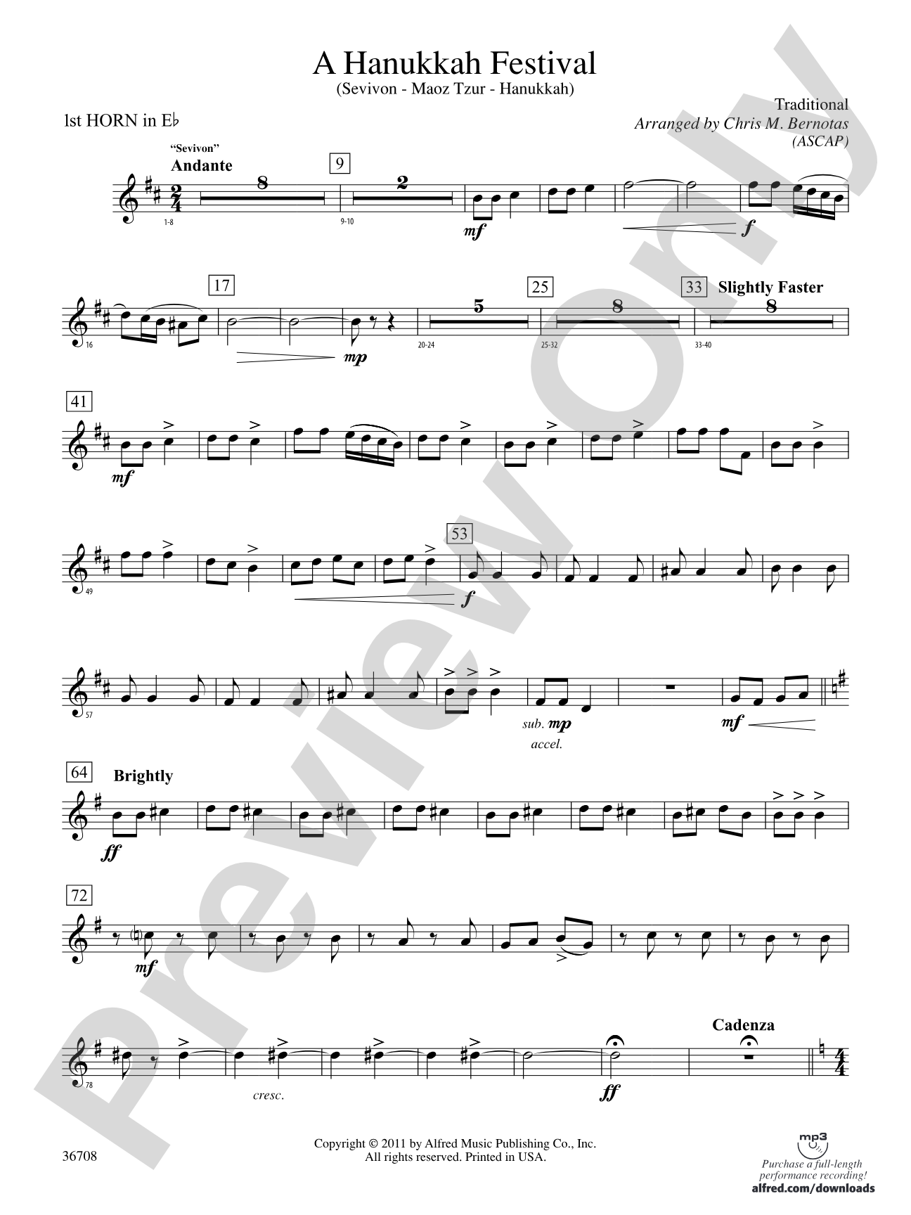 A Hanukkah Festival: (wp) 1st Horn in E-flat