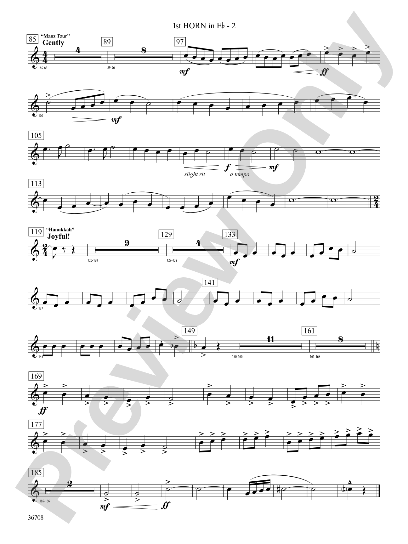 A Hanukkah Festival: (wp) 1st Horn in E-flat
