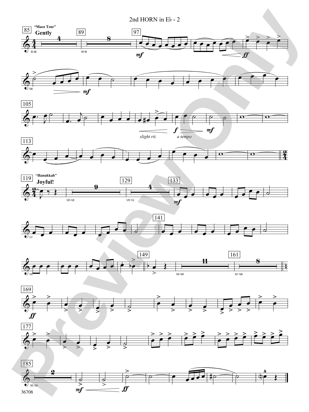 A Hanukkah Festival: (wp) 2nd Horn in E-flat