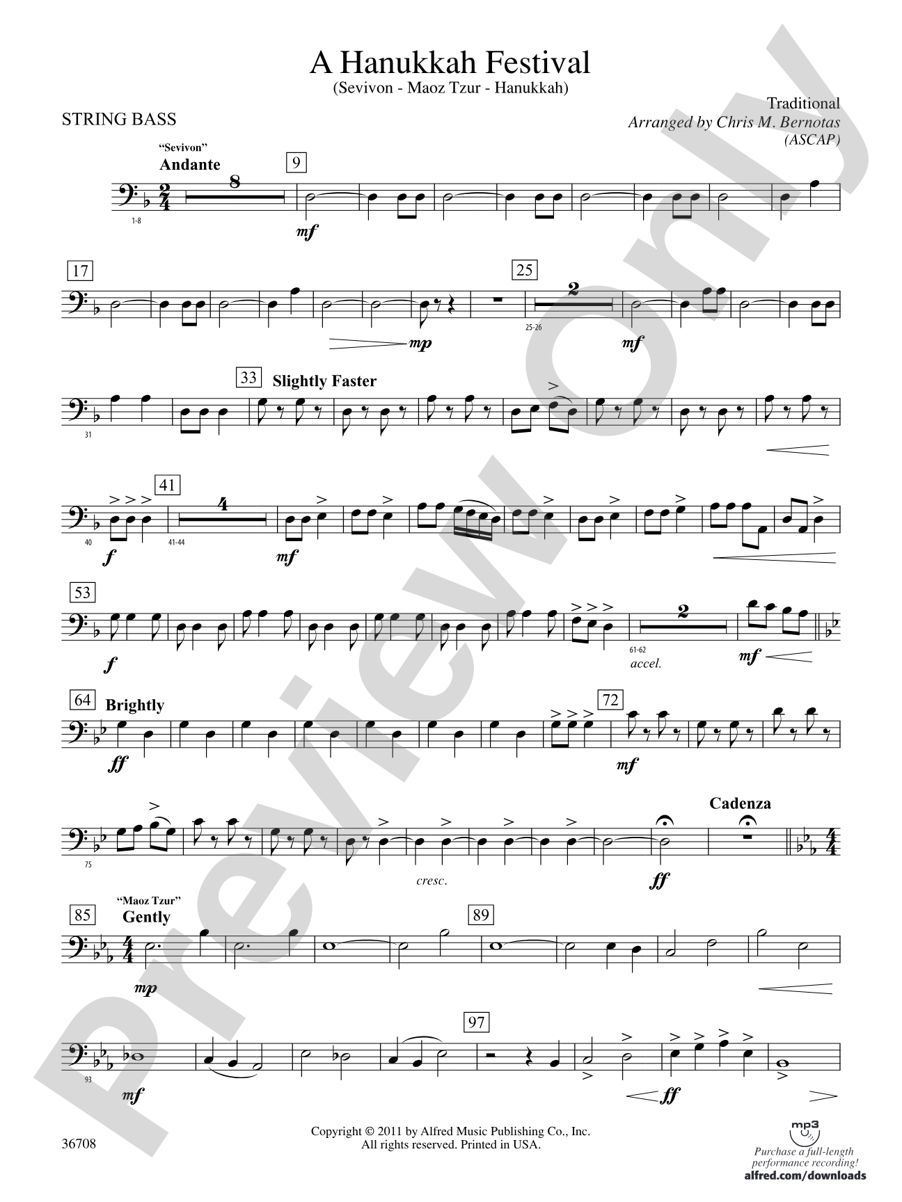 A Hanukkah Festival: (wp) String Bass