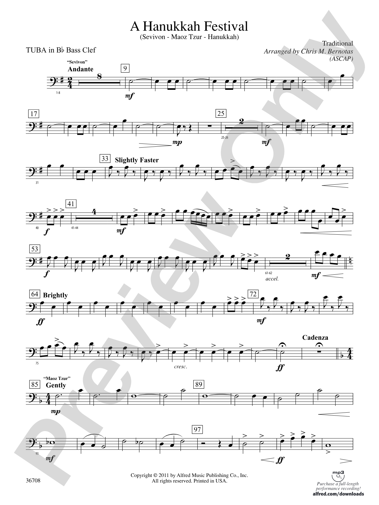 A Hanukkah Festival: (wp) B-flat Tuba B.C.