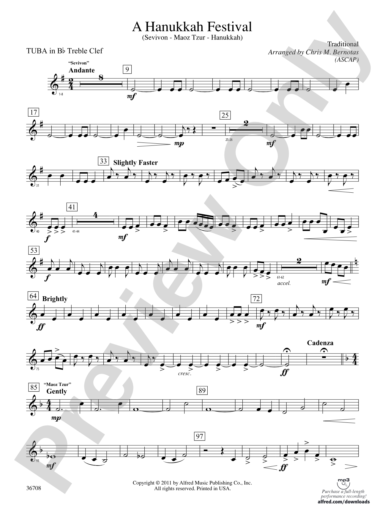 A Hanukkah Festival: (wp) B-flat Tuba T.C.