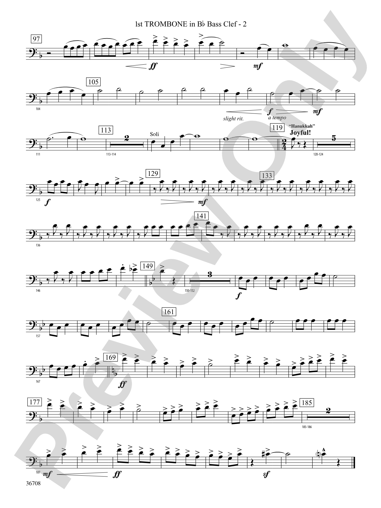 A Hanukkah Festival: (wp) 1st B-flat Trombone B.C.