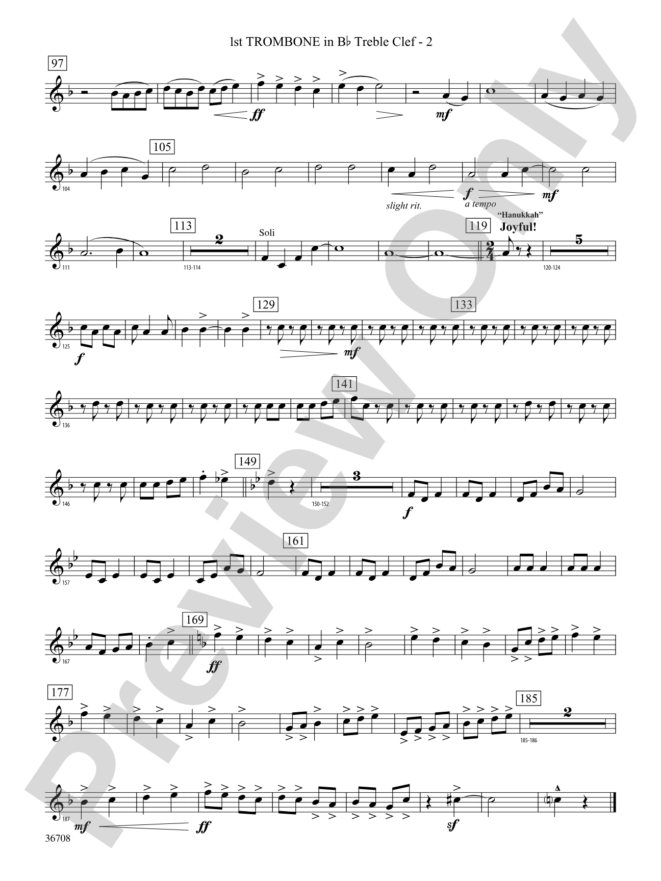 A Hanukkah Festival: (wp) 1st B-flat Trombone T.C.