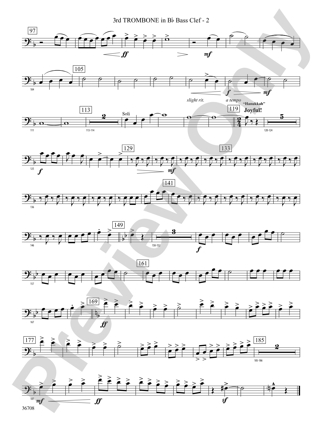A Hanukkah Festival: (wp) 3rd B-flat Trombone B.C.