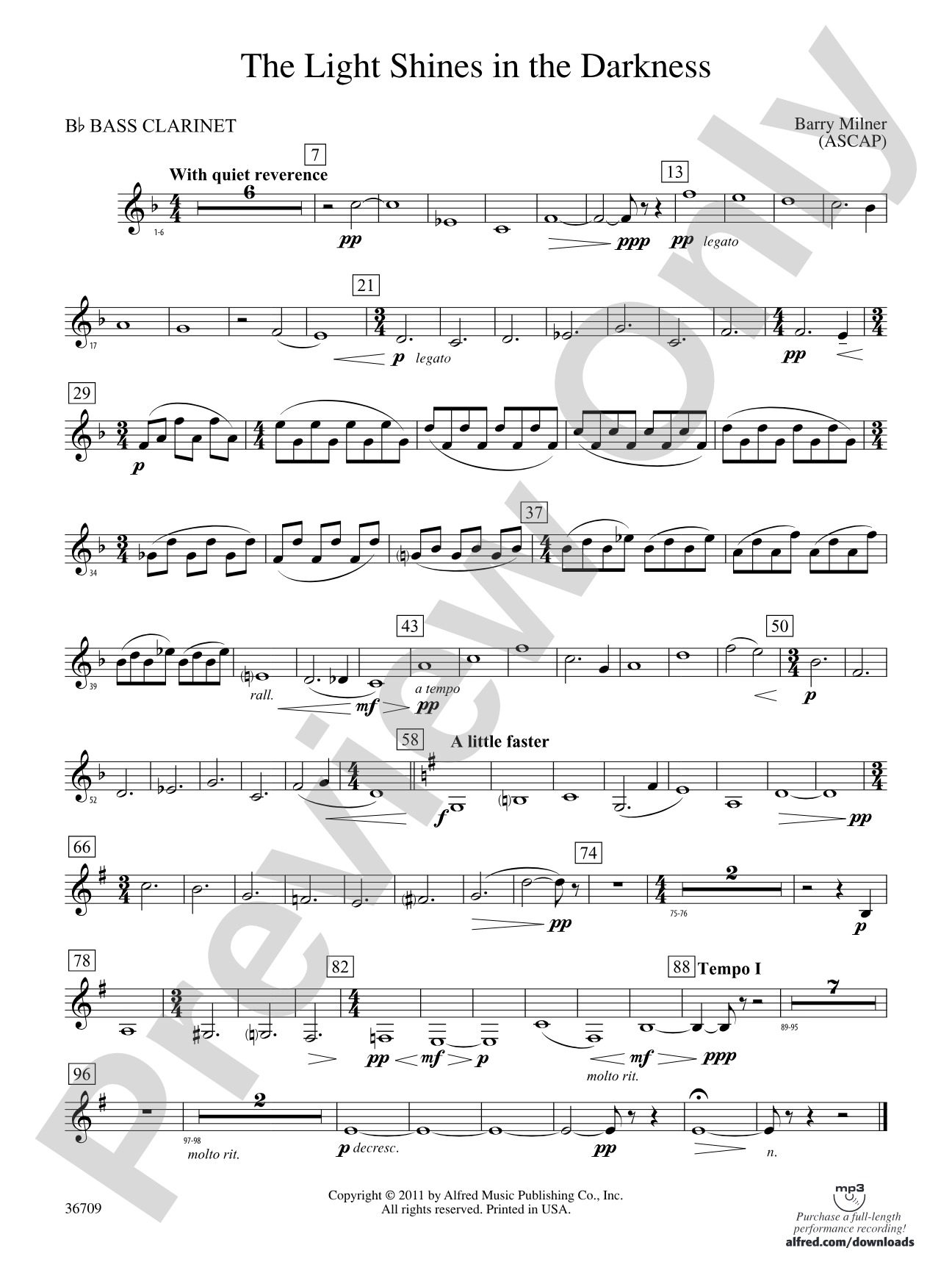 The Light Shines in the Darkness: B-flat Bass Clarinet