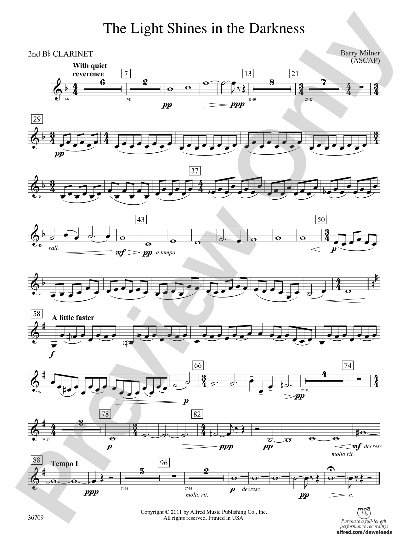 The Light Shines in the Darkness: 2nd B-flat Clarinet